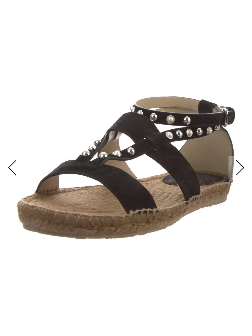 Jimmy Choo Black Studded Espadrille-Style Sandal